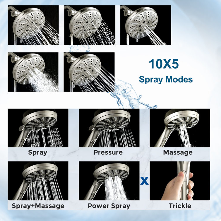 RBROHANT Adjustable Shower Head 1.8 GPM GPM with Aerating Wayfair Canada